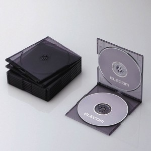 ELECOM CCD-JSCSW10CBK クリアブラック [Blu-ray/DVD/CDケース 10枚セット(スリム/PS/2枚収納)]