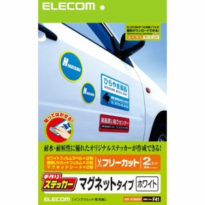 ELECOM EDT-STMGW ホワイト [手作りステッカー(A4サイズ・マグネットタイプ・2セット)]