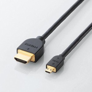 ELECOM DH-HD14EU10BK [1.0m ブラック イーサネット対応HDMI-Microケーブル(A-D)]