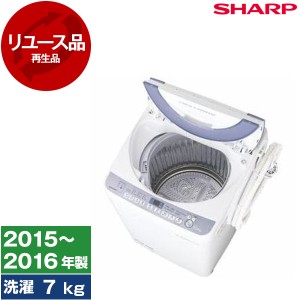 【リユース】 SHARP ES-T708 ブルー系 [全自動洗濯機 (7.0kg)] [2015〜2016年製]