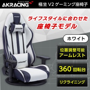 AKRacing GYOKUZA/V2-WHITE ホワイト [ゲーミング座椅子]【あす着】