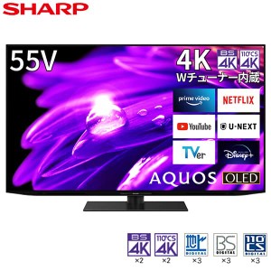 液晶テレビ SHARP AQUOS アクオス 55型 4Kチューナー内蔵 有機EL シャープメーカー保証・初期不良対応 4T-C55ES1 BS・CS