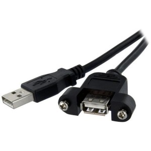 StarTech USBPNLAFAM1 ブラック [パネルマウント型USBケーブル  メス/オス (30cm)]