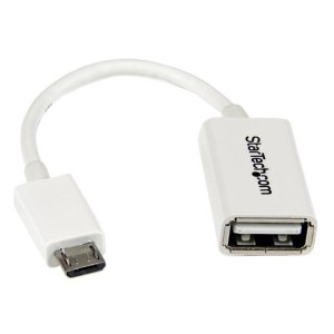 StarTech UUSBOTGW ホワイト [Micro USB OTG変換アダプタ マイクロUSBホストケーブル USB A メス - USB Micro-B オス 12cm]