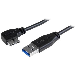 StarTech USB3AU1MLS [マイクロUSBスリムケーブル 1m L型左向き オス/オス]