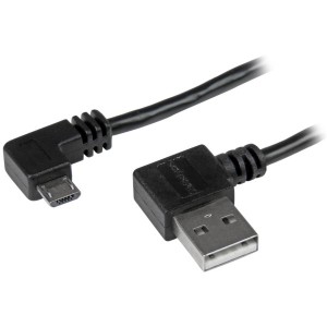 StarTech USB2AUB2RA1M ブラック [マイクロUSBケーブル 1m (L型右向き オス/オス)]]