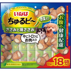 いなばペットフード いなば ちゅるビ〜 ささみと焼ささみ 野菜入り お腹の健康配慮 10g×18袋【あす着】