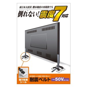 ELECOM TS-004N2 TV用耐震ベルト 〜50V用 強力粘着シールタイプ 4本入 メーカー直送