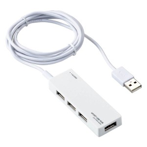 ELECOM U2H-AN4SWH USBHUB2.0 AN4Sシリーズ ACアダプタ付 セルフパワー 4ポート ホワイト