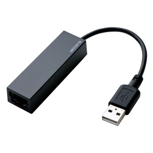 ELECOM EDC-FUA2-B 有線LANアダプタ USB2.0 Type-A ブラック