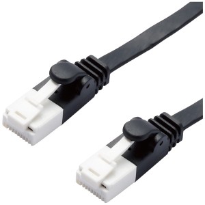 ELECOM LD-GFAT/BK30 LANケーブル CAT6A 爪折れ防止 フラット 3m ブラック