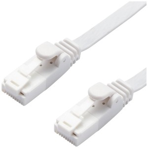 ELECOM LD-GFAT/WH30 LANケーブル CAT6A 爪折れ防止 フラット 3m ホワイト