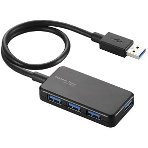 ELECOM U3H-A411BBK ブラック [USB3.0ハブ 4ポートタイプ ケーブル30cm]