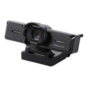 ELECOM UCAM-C980FBBK PCカメラ 800万画素 ステレオマイク内蔵 高精細ガラスレンズ レンズフード付 ブラック メーカー直送