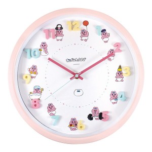 おぱんちゅうさぎ アイコンウォールクロック ピンク 壁掛け時計 かわいい グッズ プレゼント 送料無料 OU-5520448PK