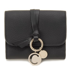 Chloe クロエ 三つ折り財布 ブラック CHC21WP945 F57 001 ALPHABET SMALL TRI FOLD WALLET BLACK 【並行輸入品】