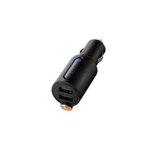 ELECOM LAT-FMBTB04BK FMトランスミッター Bluetooth USB2ポート付 3.4A おまかせ充電 重低音モード 4チャンネル ブラック メーカー直送