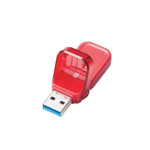 ELECOM MF-FCU3032GRD レッド(赤) [USBメモリ 32GB USB3.1(Gen1)/USB3.0 (キャップを失くさない おしゃれでかわいい)]