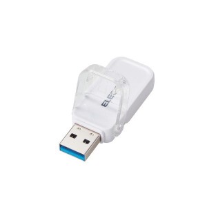 ELECOM MF-FCU3032GWH ホワイト(白) [USBメモリ 32GB USB3.1(Gen1)/USB3.0 (キャップを失くさない おしゃれでかわいい)]