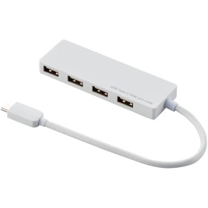 ELECOM U2HC-A429BWH ホワイト [USB Type-C接続4ポートUSB2.0ハブ]
