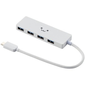 ELECOM U3HC-A429BWF USB3.1(Gen1)HUB/Type-C/Aメス4ポート/バスパワー/15cmケーブル/ホワイトフェイス