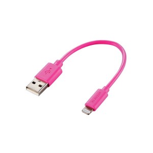 ELECOM MPA-UAL01PN [iPhoneケーブル ライトニングケーブル 10cm iPad iPod データ通信 充電 USB-A Lightning ピンク]