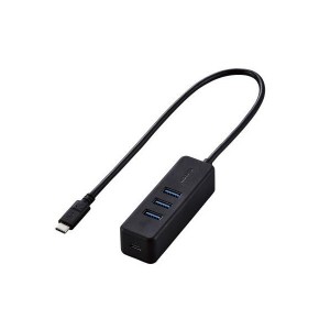 ELECOM U3HC-T431P5BK ブラック [USBハブ タイプC USB3.0 USBメス×3ポート マグネット付 PC給電 セルフパワー] メーカー直送