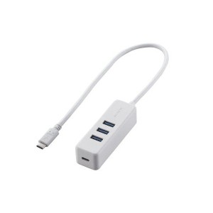 ELECOM U3HC-T431P5WH ホワイト [USBハブ タイプC USB3.0 USBメス×3ポート マグネット付 PC給電 セルフパワー] メーカー直送