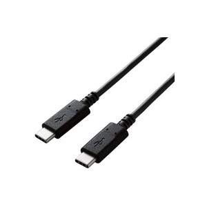 ELECOM U2C-CC10NBK2 USBケーブル 2.0 タイプC 1m 認証品 PD対応 3A出力 スマホ タブレット モバイルバッテリー 充電 ブラック