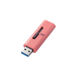ELECOM MF-SLU3064GRD [USBメモリ 64GB USB3.2(Gen1) 高速データ転送 スライド式 キャップなし ストラップホール付 レッド] メーカー直送