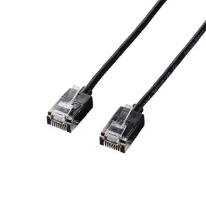 ELECOM LD-GPASS/BK3 LANケーブル Cat6A スーパースリム 3m ブラック