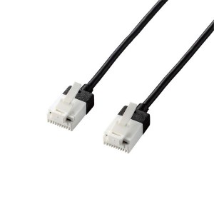 ELECOM LD-GPASST/BK30 LANケーブル Cat6A スーパースリム ツメが折れない 3m ブラック