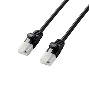 ELECOM LD-GPAYT/BK20 LANケーブル Cat6A やわらか ツメが折れない 2m ブラック