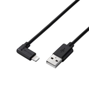 ELECOM MPA-UALL03BK iPhoneケーブル iPadケーブル 抗菌 L型コネクタ USB-A 充電 データ転送 30cm ブラック