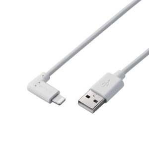 ELECOM MPA-UALL03WH iPhoneケーブル iPadケーブル 抗菌 L型コネクタ USB-A 充電 データ転送 30cm ホワイト