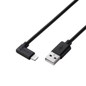 ELECOM MPA-UALL12BK iPhoneケーブル iPadケーブル 抗菌 L型コネクタ USB-A 充電 データ転送 1.2m ブラック