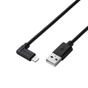 ELECOM MPA-UALL20BK2 iPhoneケーブル iPadケーブル 抗菌 L型コネクタ USB-A 充電 データ転送 2m ブラック