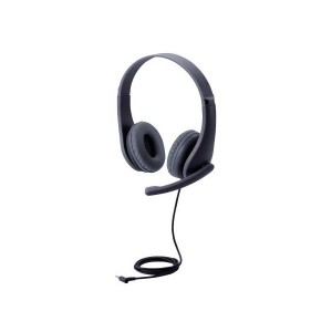 ELECOM HS-KD01TBK ヘッドセット 子供用 両耳 マイクアーム付 4極 アジャスター付 タブレット ノートPC ブラック メーカー直送