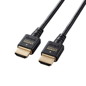 ELECOM DH-HD21ES10BK HDMI ケーブル HDMI2.1 ウルトラハイスピード スリム 8K4K対応 1m ブラック メーカー直送