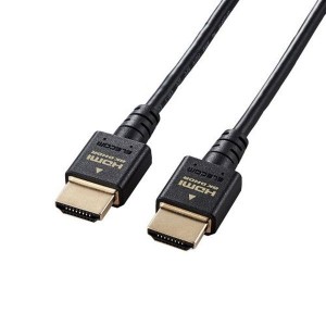 ELECOM DH-HD21ES20BK HDMI ケーブル HDMI2.1 ウルトラハイスピード スリム 8K4K対応 2m ブラック メーカー直送