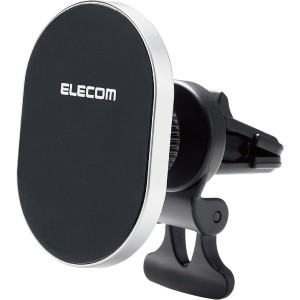 ELECOM P-CARS13SV MagSafe対応 スマホホルダー 車載アクセサリー マグネット着脱 エアコン吹出し口 取付 iPhone シルバー