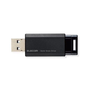 ELECOM ESD-EPK0250GBK [SSD 外付け ポータブル 250GB 小型 ノック式 USB3.2(Gen1)対応 ブラック PS4/PS4Pro/PS5] メーカー直送