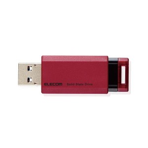 ELECOM ESD-EPK1000GRD [SSD 外付け ポータブル 1TB 小型 ノック式 USB3.2(Gen1)対応 レッド PS4/PS4Pro/PS5] メーカー直送