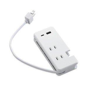 ELECOM MOT-U13-2302WH ホワイト [モバイルUSBタップ (USB-C×1ポート・USB-A×1ポート・15W・AC3個口)] メーカー直送