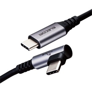 ELECOM MPA-CCL12NBK USB Type Cケーブル タイプCケーブル PD対応 USB2.0(C-C) L字コネクタ 認証品 スマホ充電ケーブル 1.2m ブラック