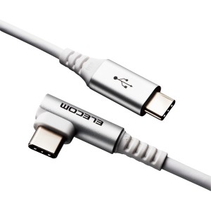 ELECOM MPA-CCL20NWH USB Type Cケーブル タイプCケーブル PD対応 USB2.0(C-C) L字コネクタ 認証品 スマホ充電ケーブル 2m ホワイト