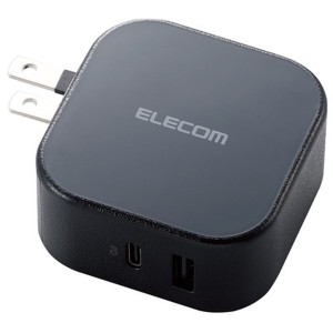 ELECOM MPA-ACCP20BK [USB コンセント PD 充電器 20W スマホ タブレット USB-C ×1ポート USB-A×1ポート 高速 ブラック]