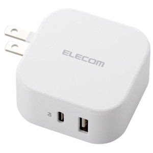 ELECOM MPA-ACCP20WH [USB コンセント PD 充電器 20W スマホ タブレット USB-C ×1ポート USB-A×1ポート 高速 ホワイト]