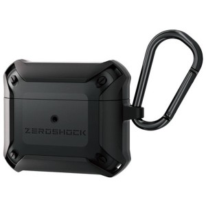 ELECOM AVA-AP3ZEROBK ブラック AirPods 第3世代 ケース カバー ZEROSHOCK カラビナ付 ワイヤレス充電可 MagSafe充電可 メーカー直送