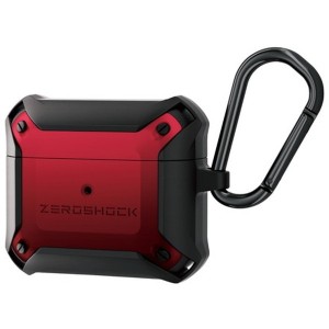 ELECOM AVA-AP3ZERORD レッド AirPods 第3世代 ケース カバー ZEROSHOCK カラビナ付 ワイヤレス充電可 MagSafe充電可 メーカー直送